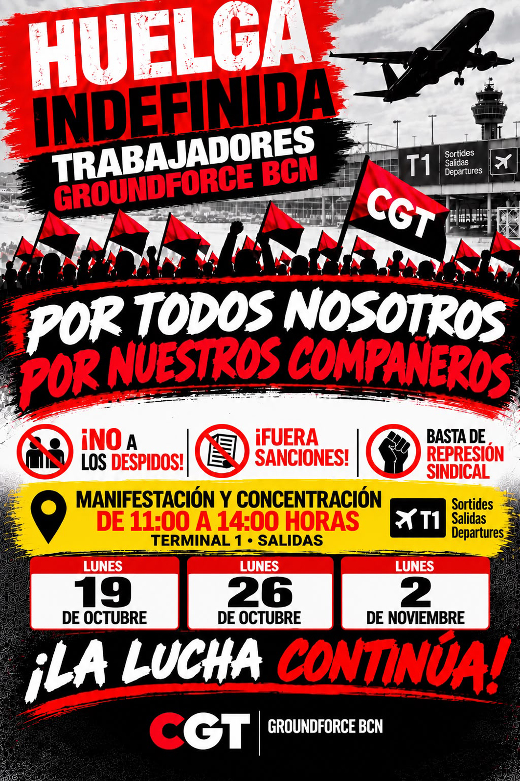 REPRESIÓN SINDICAL CON DESPIDOS REPRESENTANTES DEL COMITÉ DE HUELGA Y DE PREVENCIÓN