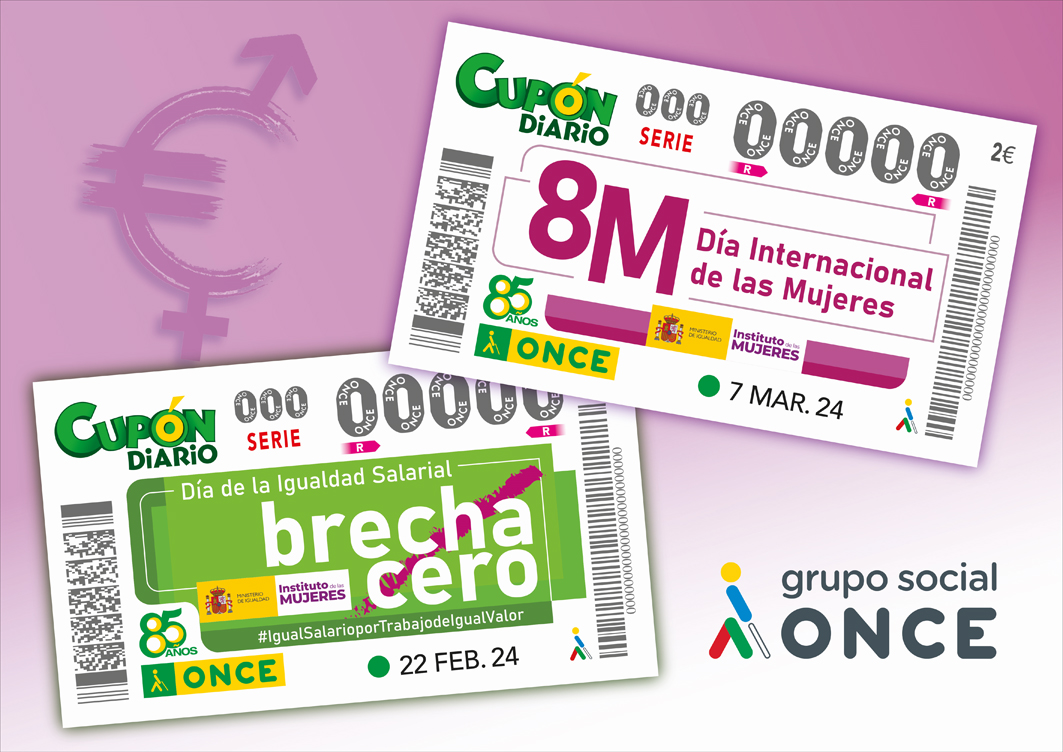 Els cupons de l’ONCE se sumen a impulsar la “bretxa zero” salarial i la igualtat en el Dia de la Dona